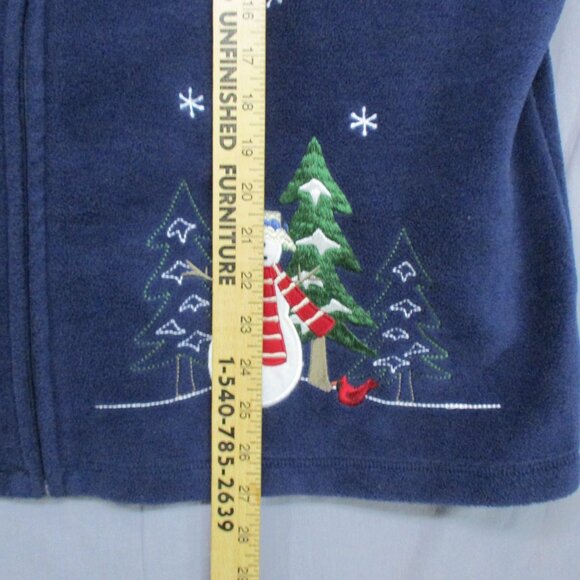 Croft & Borrow Sport Christmas Theme Fleece Full Zip Sweater Blue Size | 1X - Picture 8 of 12